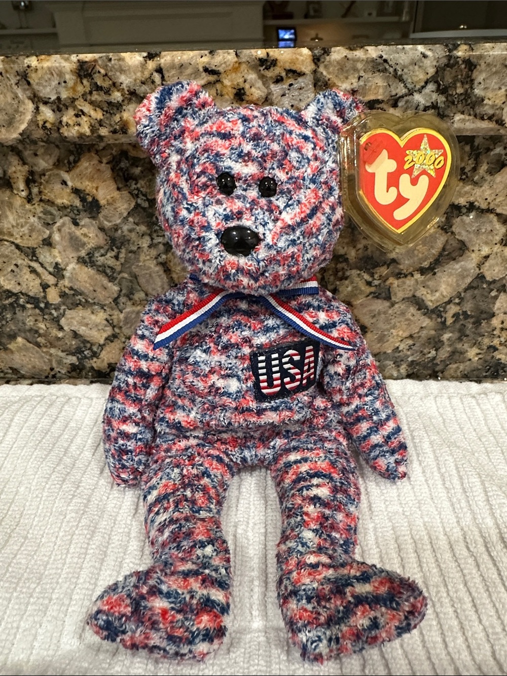 USA Patriotic Beanie Baby - Red White and Blue